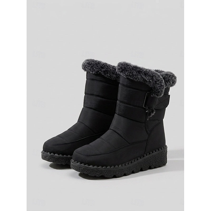 Botine de iarnă damă cu căptușeală călduroasă și talpă anti-derapantă - 1 - Modariox