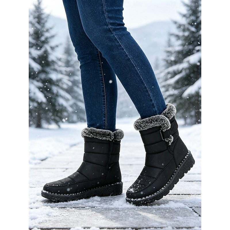 Botine de iarnă damă cu căptușeală călduroasă și talpă anti-derapantă - 3 - Modariox