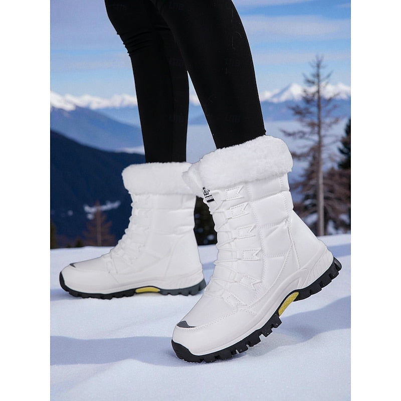 Botine de iarnă Damă cu gamba înaltă și manșetă pufoasă - 2 - Modariox
