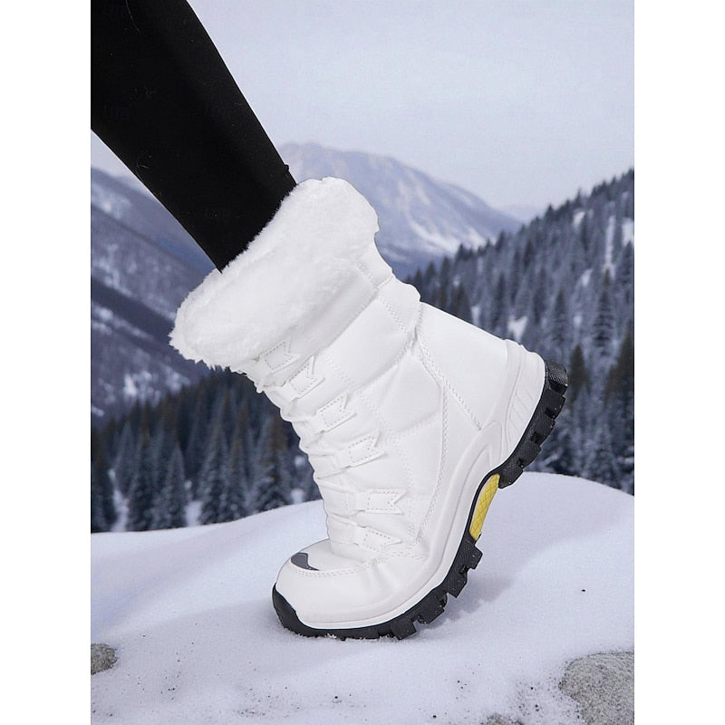 Botine de iarnă Damă cu gamba înaltă și manșetă pufoasă - 3 - Modariox