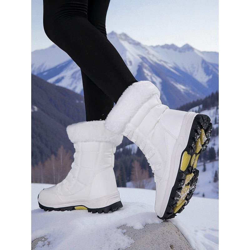 Botine de iarnă Damă cu gamba înaltă și manșetă pufoasă - 4 - Modariox