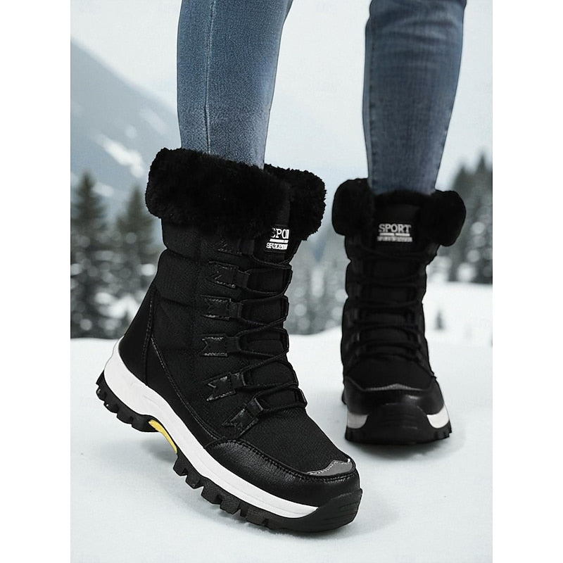 Botine de iarnă Damă cu gamba înaltă și manșetă pufoasă - 7 - Modariox