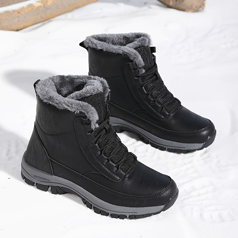 Botine de Damă cu Șireturi și Căptușeală Călduroasă - 1 - Modariox