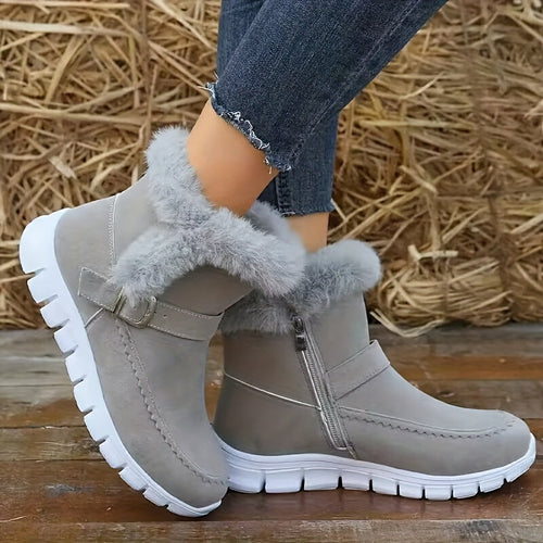 Botine damă cu blană și închidere cu fermoar - 2 - Modariox