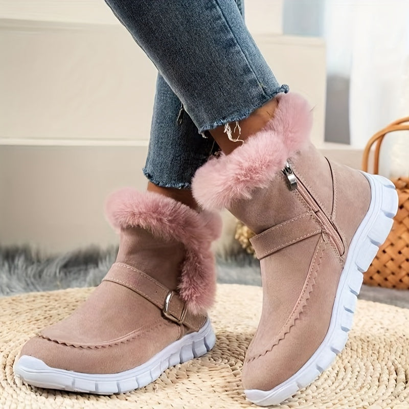 Botine damă cu blană și închidere cu fermoar - 4 - Modariox