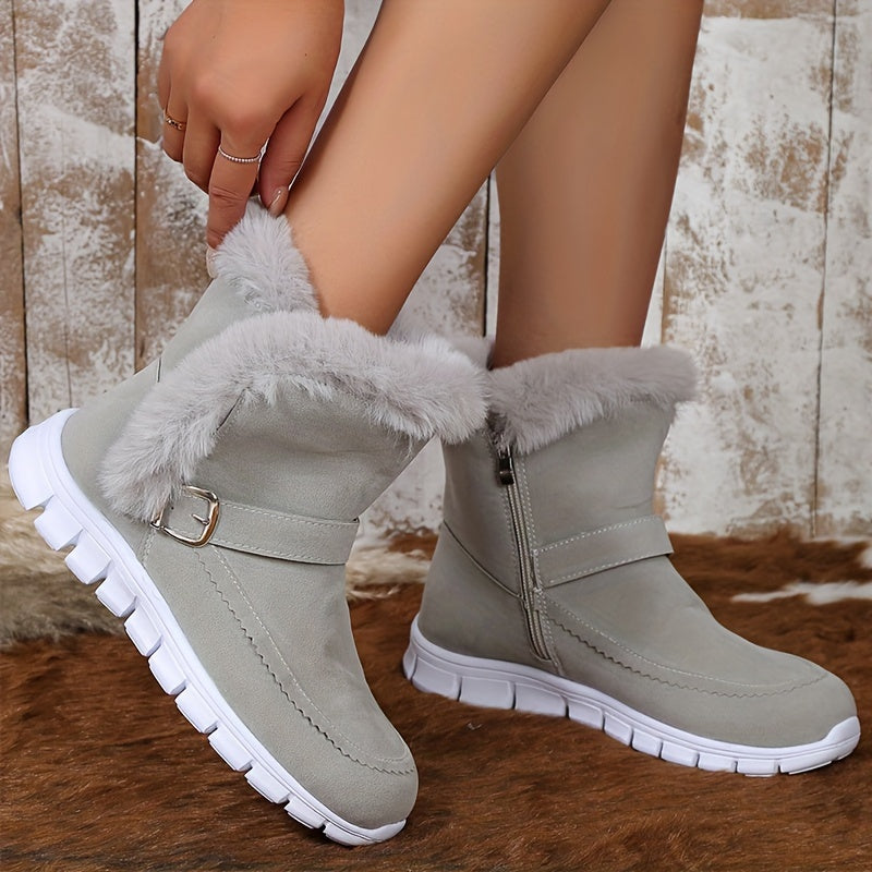 Botine damă cu blană și închidere cu fermoar - 5 - Modariox