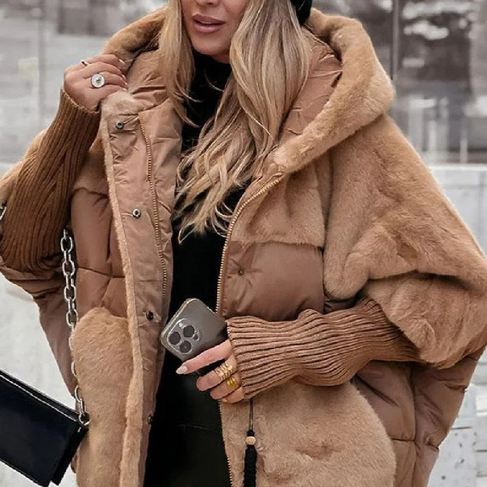 Jachetă oversized damă cu glugă și croială lejeră - 1 - Modariox