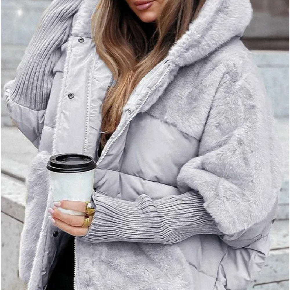 Jachetă oversized damă cu glugă și croială lejeră - 3 - Modariox