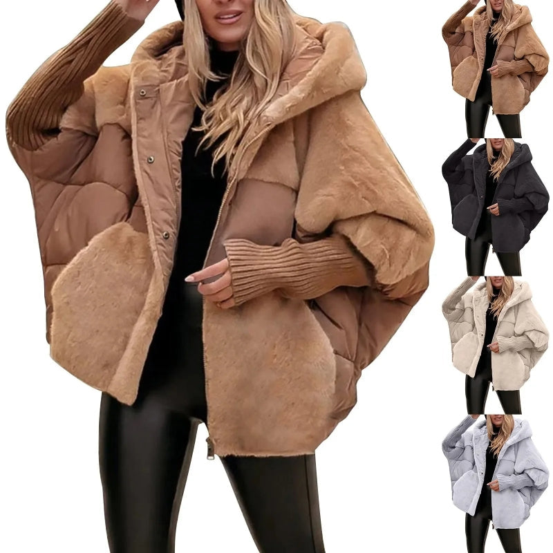 Jachetă oversized damă cu glugă și croială lejeră - 6 - Modariox