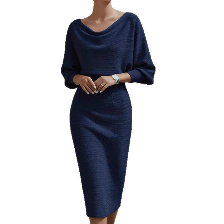 Rochie midi damă cu croială ajustată și decolteu în V - 10 - Modariox