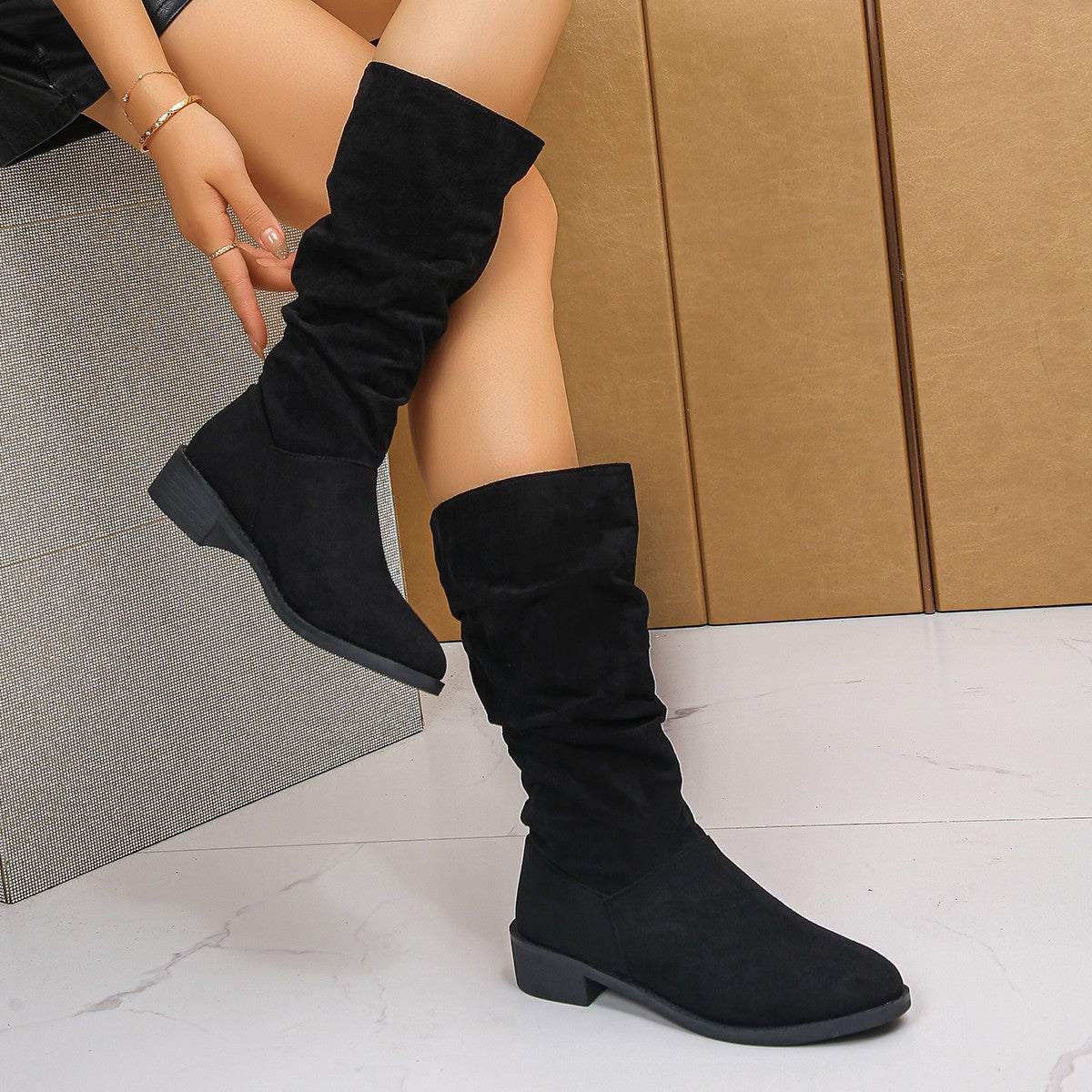 Botine de Damă cu Croială Relaxată și Vârf Rotund - 4 - Modariox