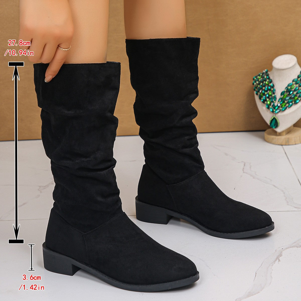 Botine de Damă cu Croială Relaxată și Vârf Rotund - 6 - Modariox