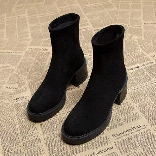 Botine damă cu toc mediu și design minimalist - 2 - Modariox