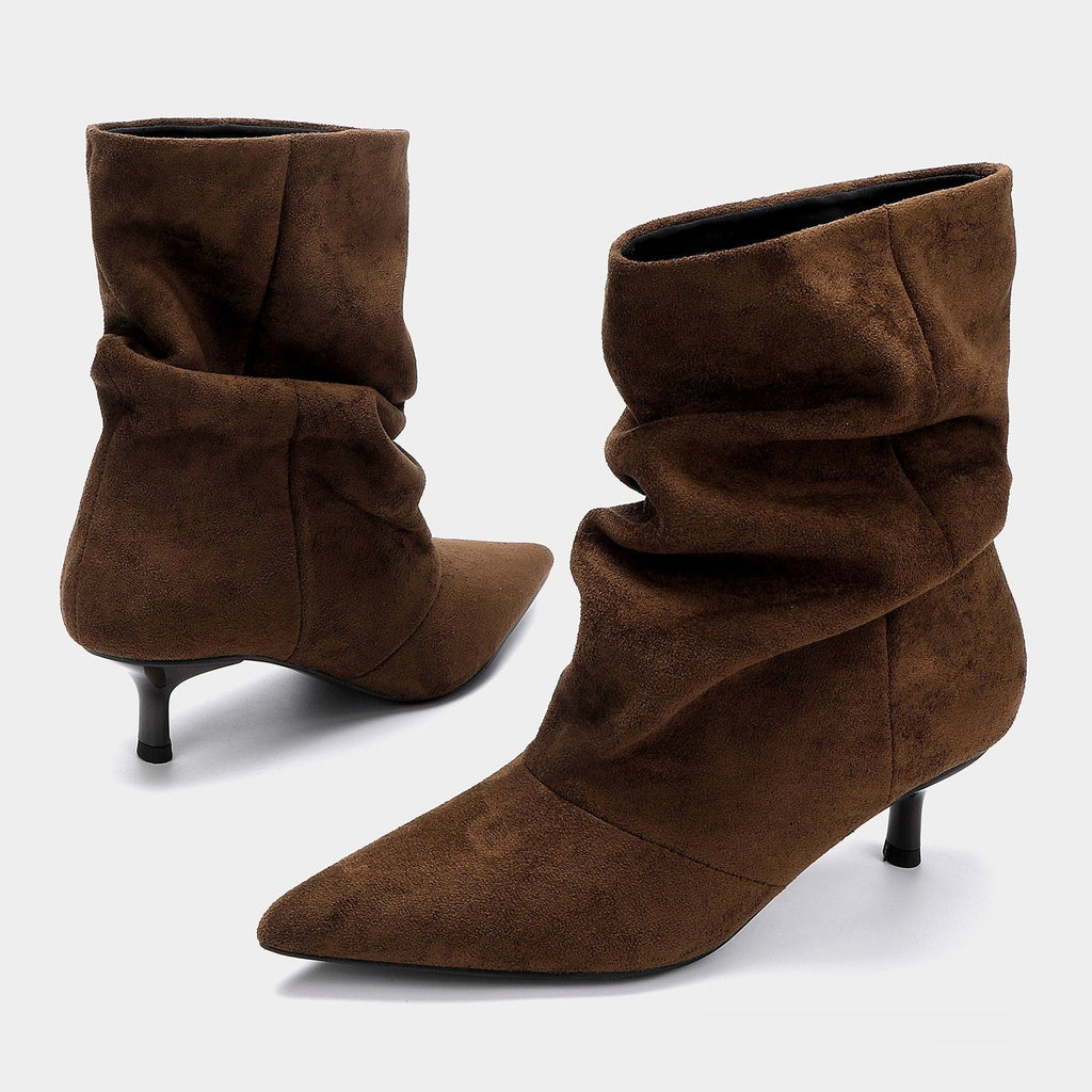 Botine Damă Slouchy cu Vârf Ascuțit și Toc Mic - 5 - Modariox