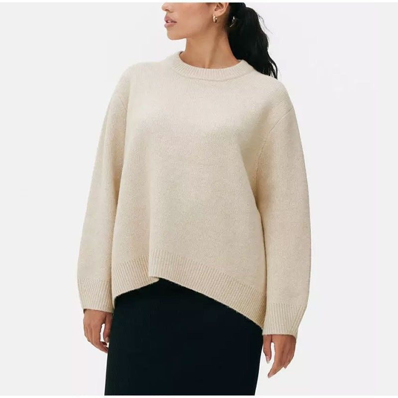 Pulover damă cu croială lejeră și guler rotund - 2 - Modariox