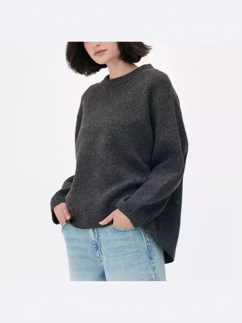 Pulover damă cu croială lejeră și guler rotund - 3 - Modariox