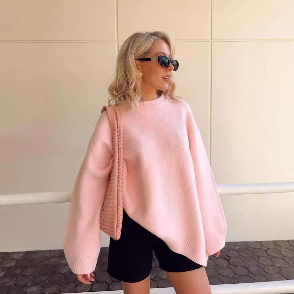 Pulover damă cu croială lejeră și guler rotund - 9 - Modariox