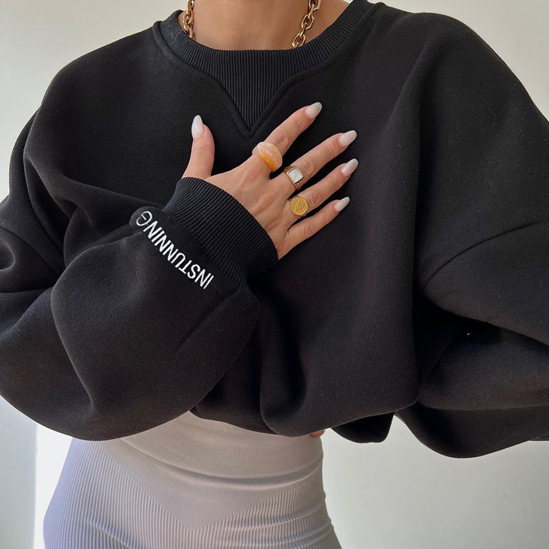 Pulover Damă Oversized cu Guler Rotund și Mâneci Lungi - 3 - Modariox
