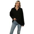 Pulover damă cu guler tip cămașă și croială lejeră - 7 - Modariox