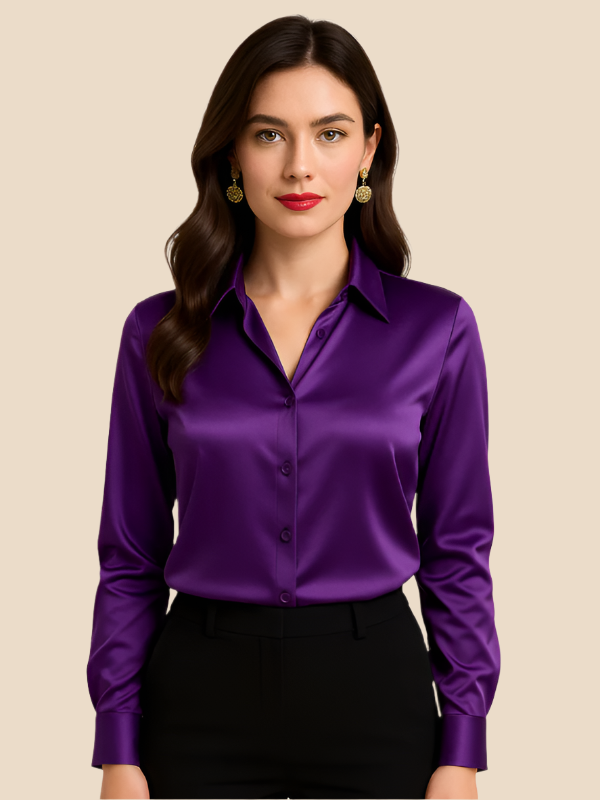Bluză Damă cu Mâneci Lungi și Guler Clasic, Culoare Variată - 39 - Modariox