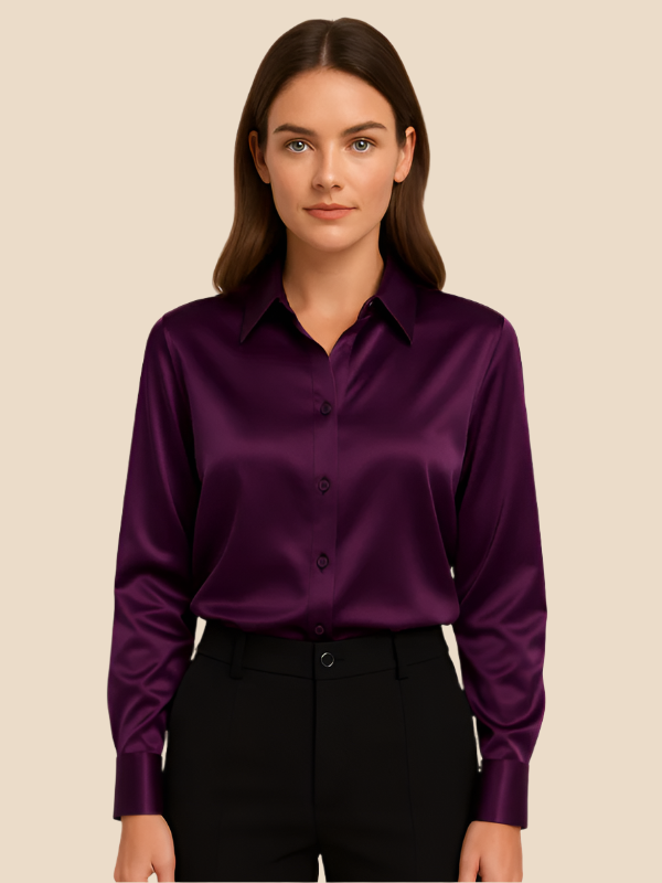 Bluză Damă cu Mâneci Lungi și Guler Clasic, Culoare Variată - 38 - Modariox