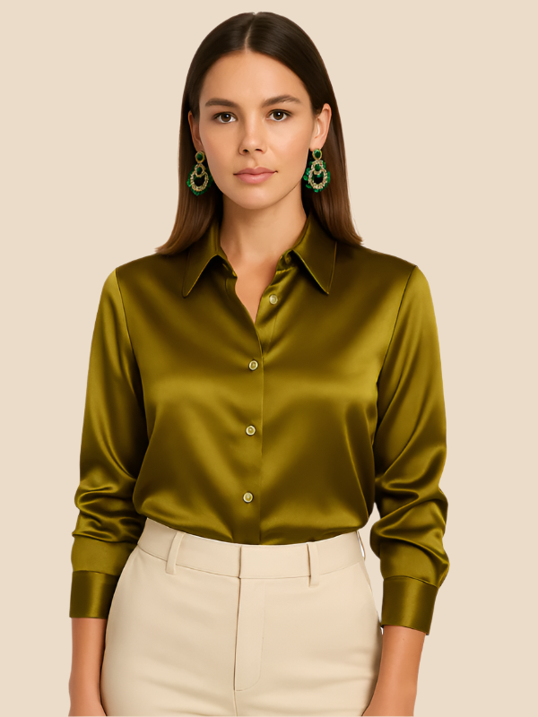 Bluză Damă cu Mâneci Lungi și Guler Clasic, Culoare Variată - 41 - Modariox