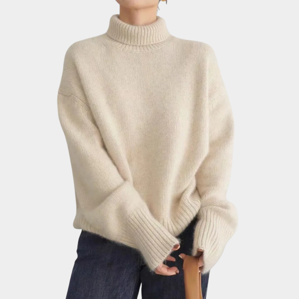 Pullover Damă cu Guler Înalt și Croială Lejeră - 1 - Modariox