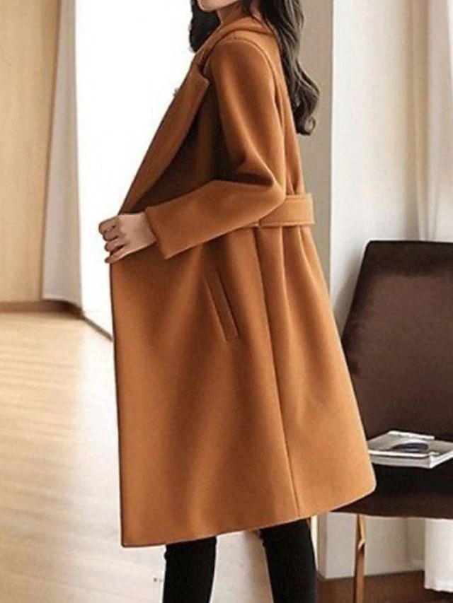 Palton elegant damă cu croială ajustată și guler ascuțit - 6 - Modariox