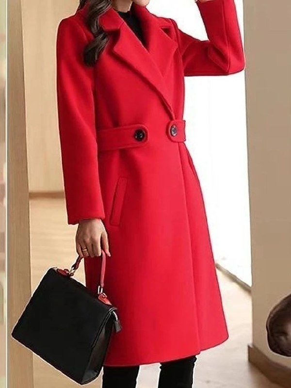 Palton elegant damă cu croială ajustată și guler ascuțit - 3 - Modariox