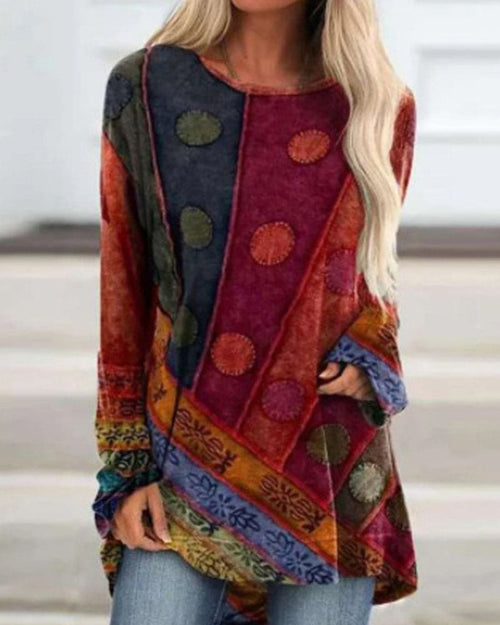Bluză Boho cu Croi Oversized și Model Colorat | M&R - 1 - Modariox