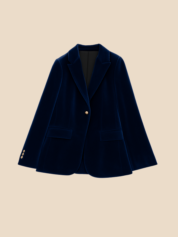 Blazer din catifea verde cu guler clasic și detalii aurii | M&R - 5 - Modariox
