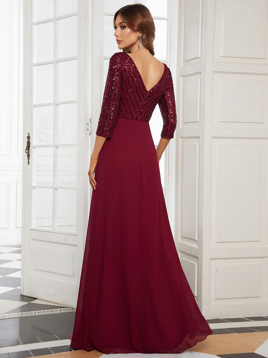 Rochie de seară burgundă cu corset strălucitor și fustă fluidă | M&R - 2 - Modariox