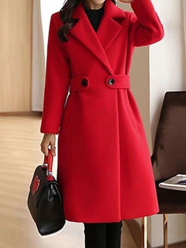 Palton elegant damă cu croială ajustată și guler ascuțit - 7 - Modariox