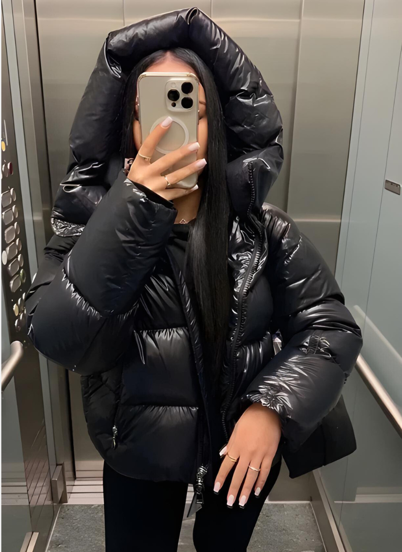 Geacă damă oversized cu glugă mare și croială modernă - 3 - Modariox