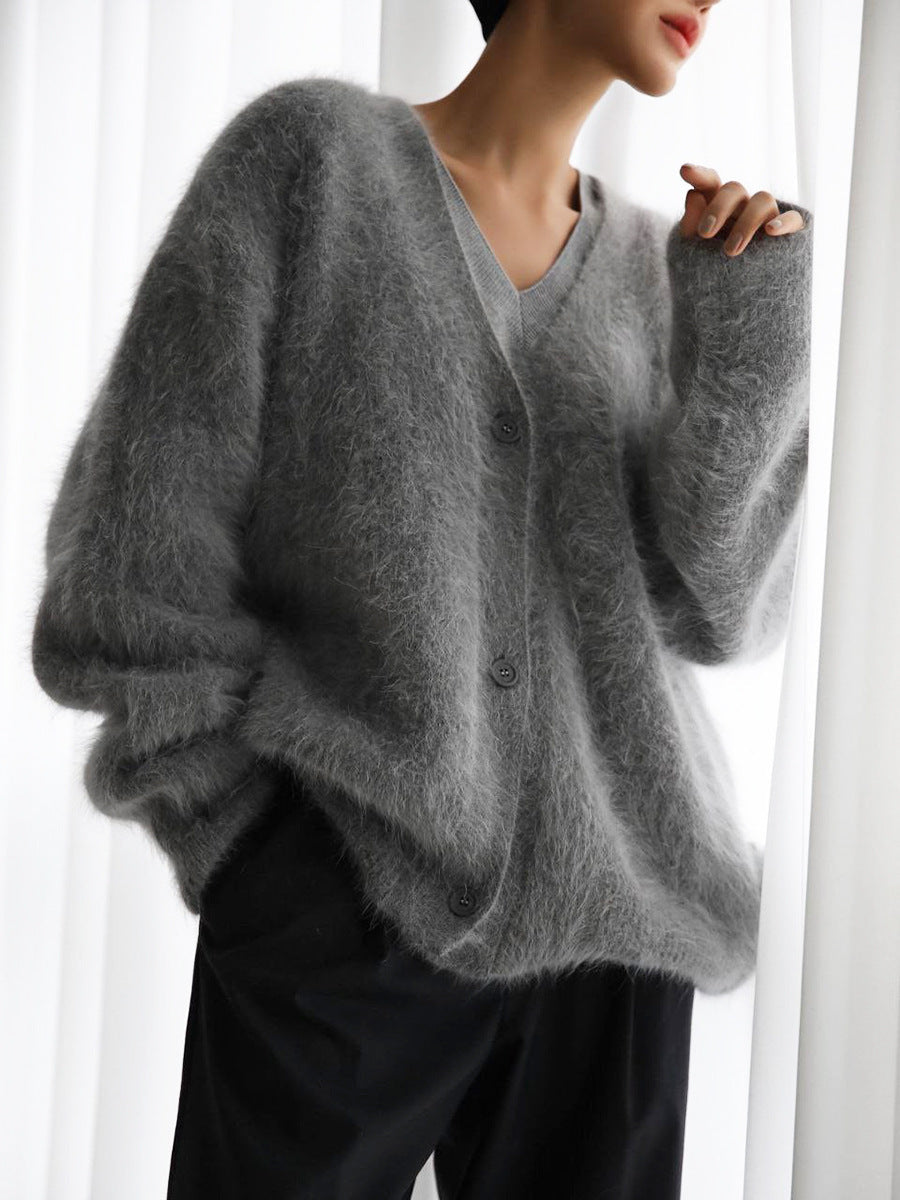 Cardigan damă cu aspect pufoasă și croi lejer | M&R - 4 - Modariox