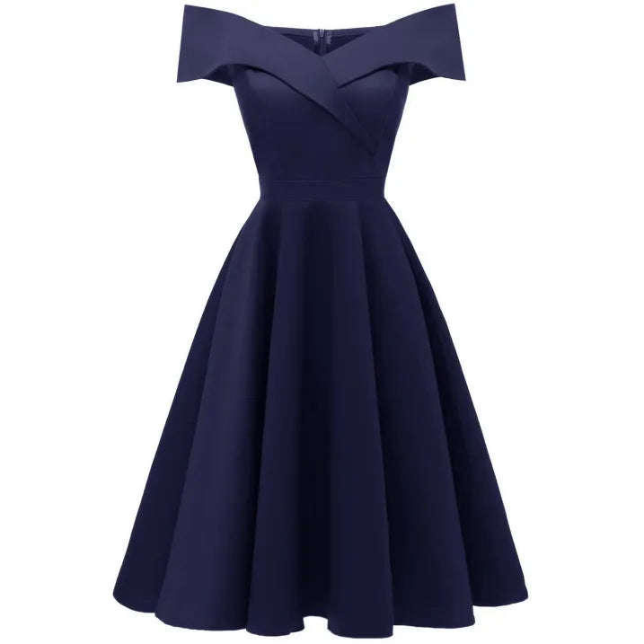 Rochie Midi cu umeri expuși și croială evazată | M&R - 1 - Modariox