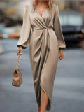 Rochie Midi Petrecută cu Mâneci Lungă și Drapaj | M&R - 6 - Modariox