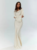 Rochie Maxi de Damă cu Mâneci Flare și Croială Fluidă | M&R - 6 - Modariox