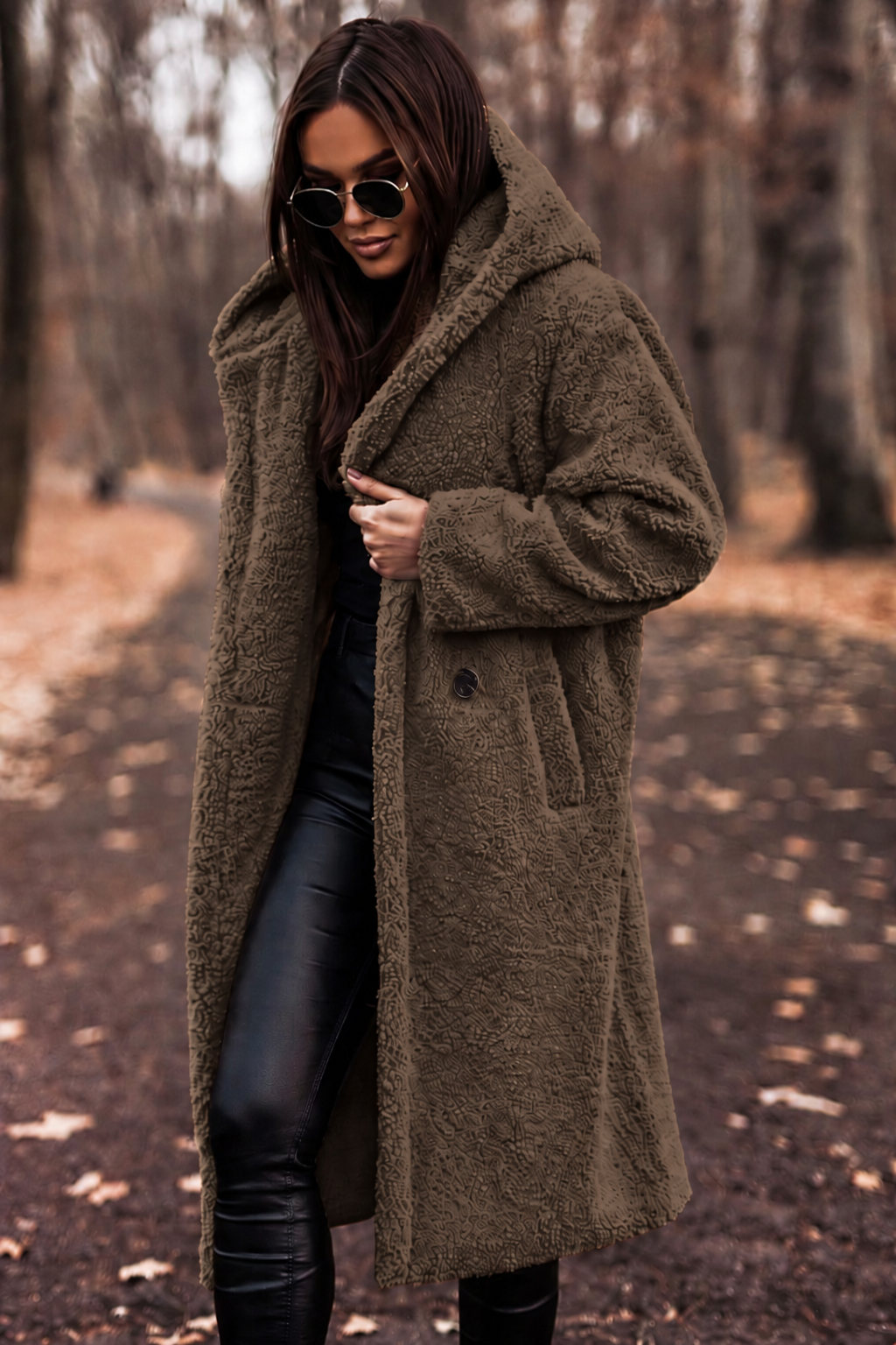 Palton Oversized cu Glugă pentru Damă - Croi Relaxat și Culoare Elegantă - 8 - Modariox