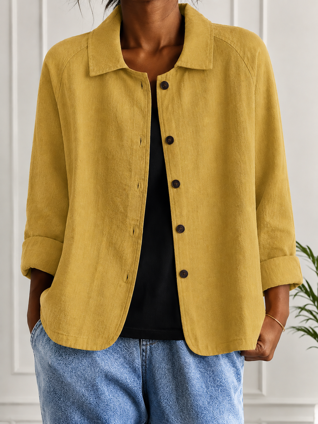 Jachetă Damă cu Croială Relaxată și Mâneci 3/4 | M&R - 13 - Modariox