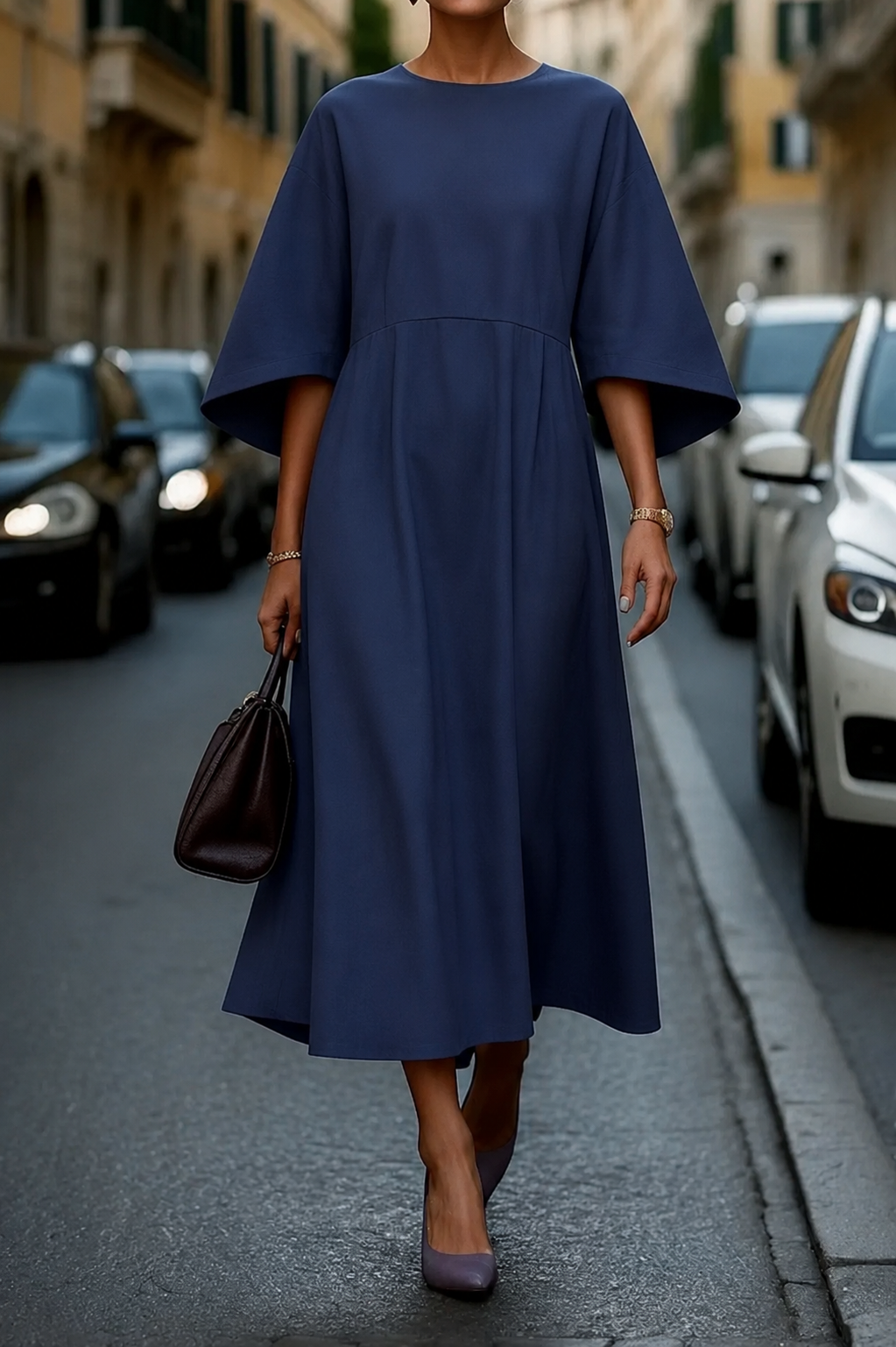 Rochie maxi damă cu croi lejer și mâneci ample - 1 - Modariox