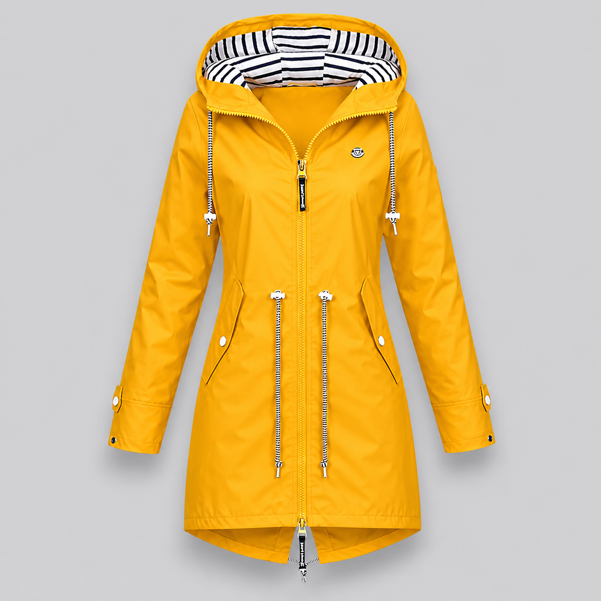 Parka damă cu glugă, material impermeabil și talie ajustabilă | M&R - 2 - Modariox