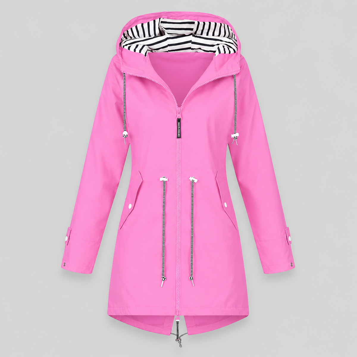 Parka damă cu glugă, material impermeabil și talie ajustabilă | M&R - 3 - Modariox