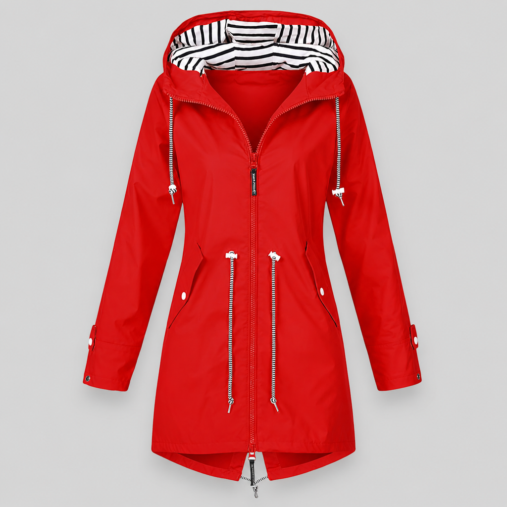 Parka damă cu glugă, material impermeabil și talie ajustabilă | M&R - 1 - Modariox