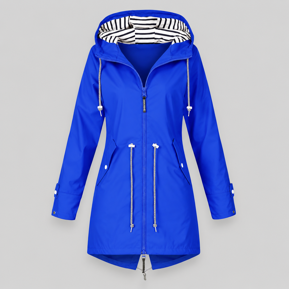 Parka damă cu glugă, material impermeabil și talie ajustabilă | M&R - 4 - Modariox
