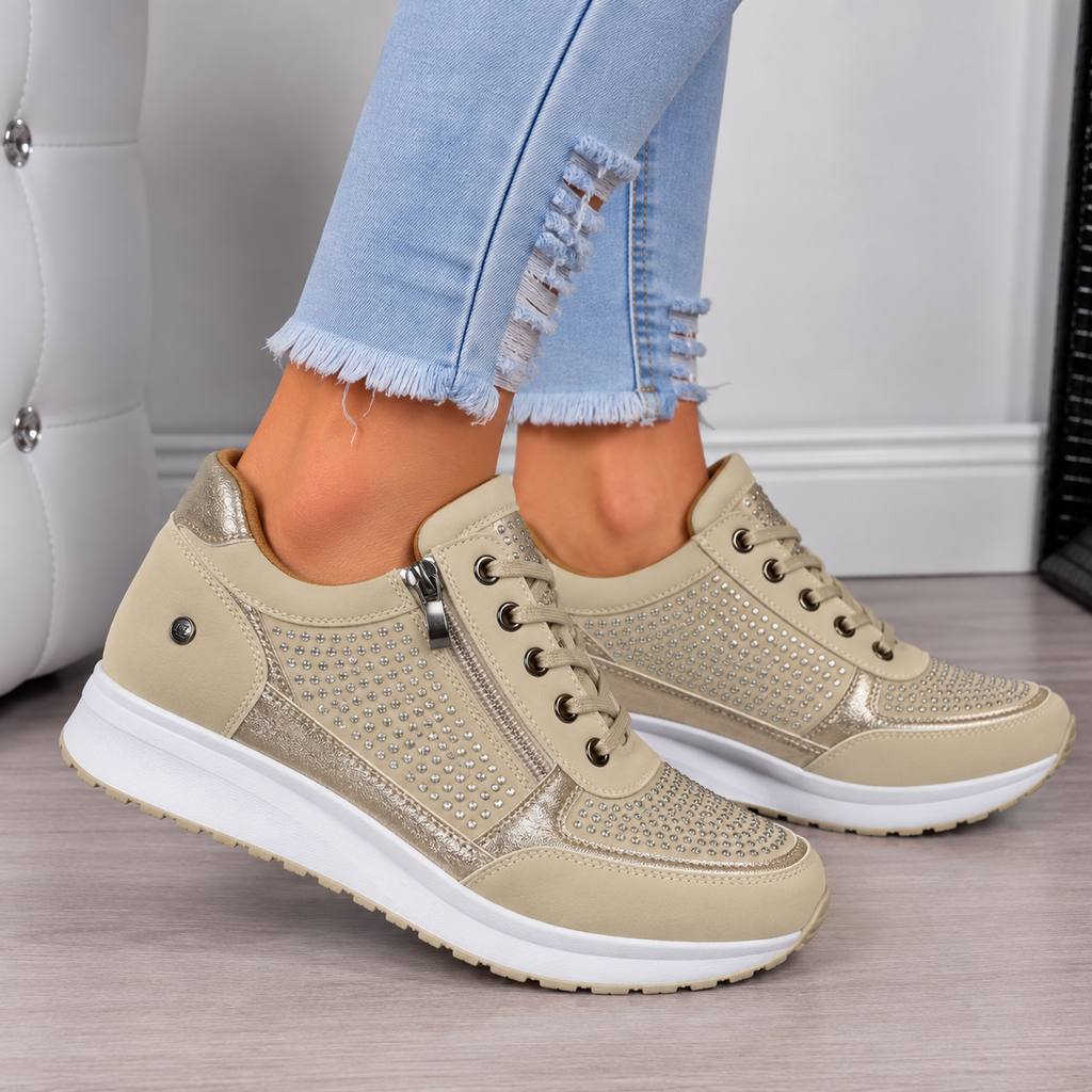 Sneakers Damă cu Fermoar și Detalii Strălucitoare | M&R - 6 - Modariox