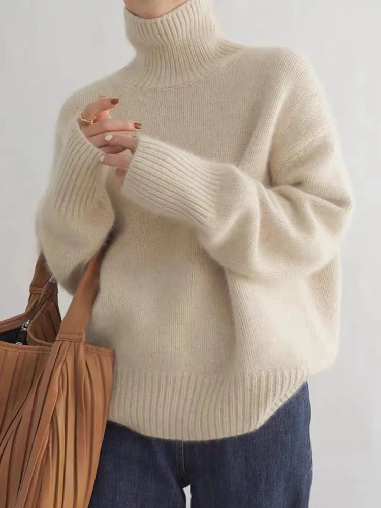 Pullover Damă cu Guler Înalt și Croială Lejeră - 5 - Modariox