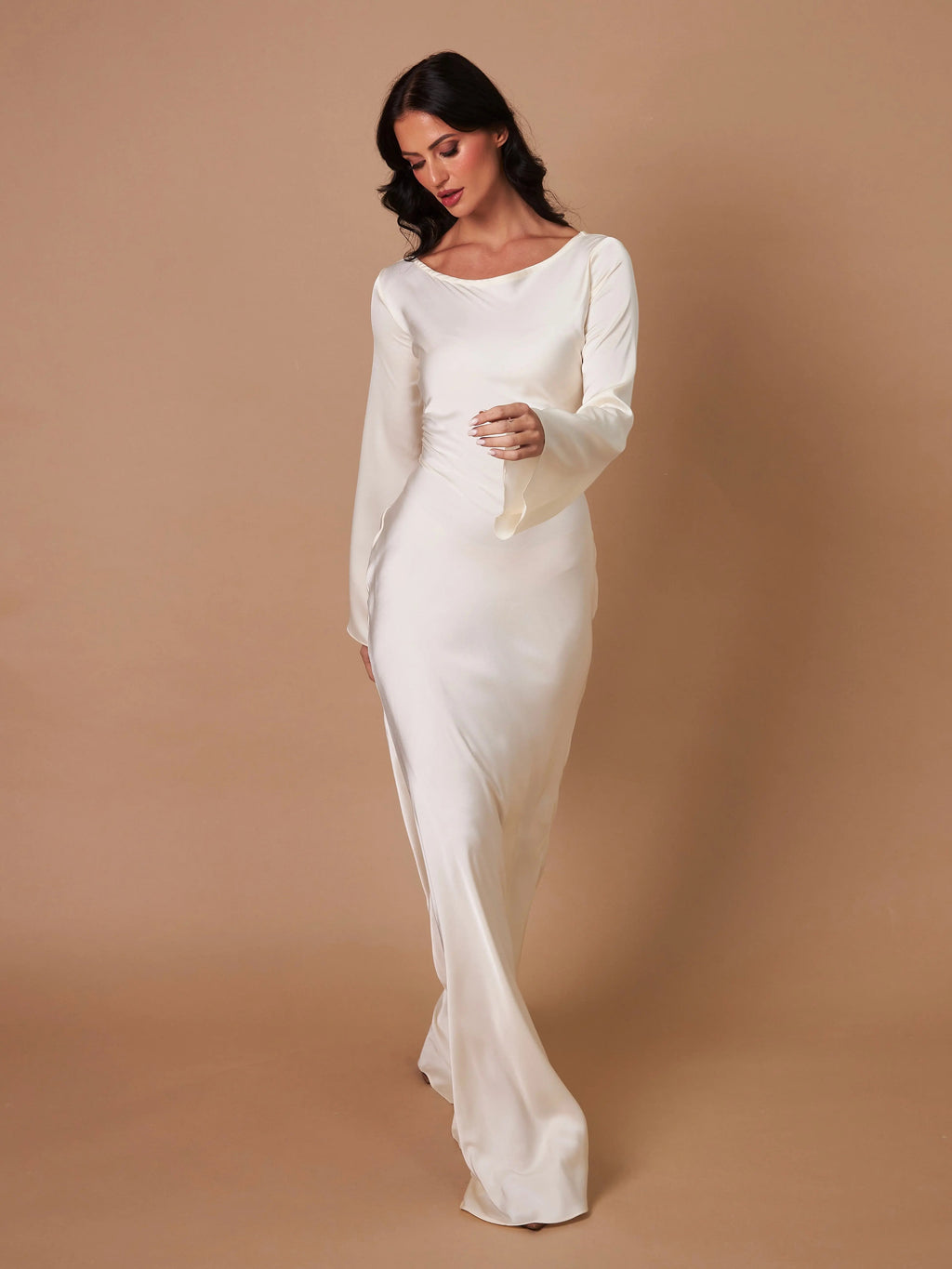 Rochie Maxi de Damă cu Mâneci Flare și Croială Fluidă | M&R - 12 - Modariox