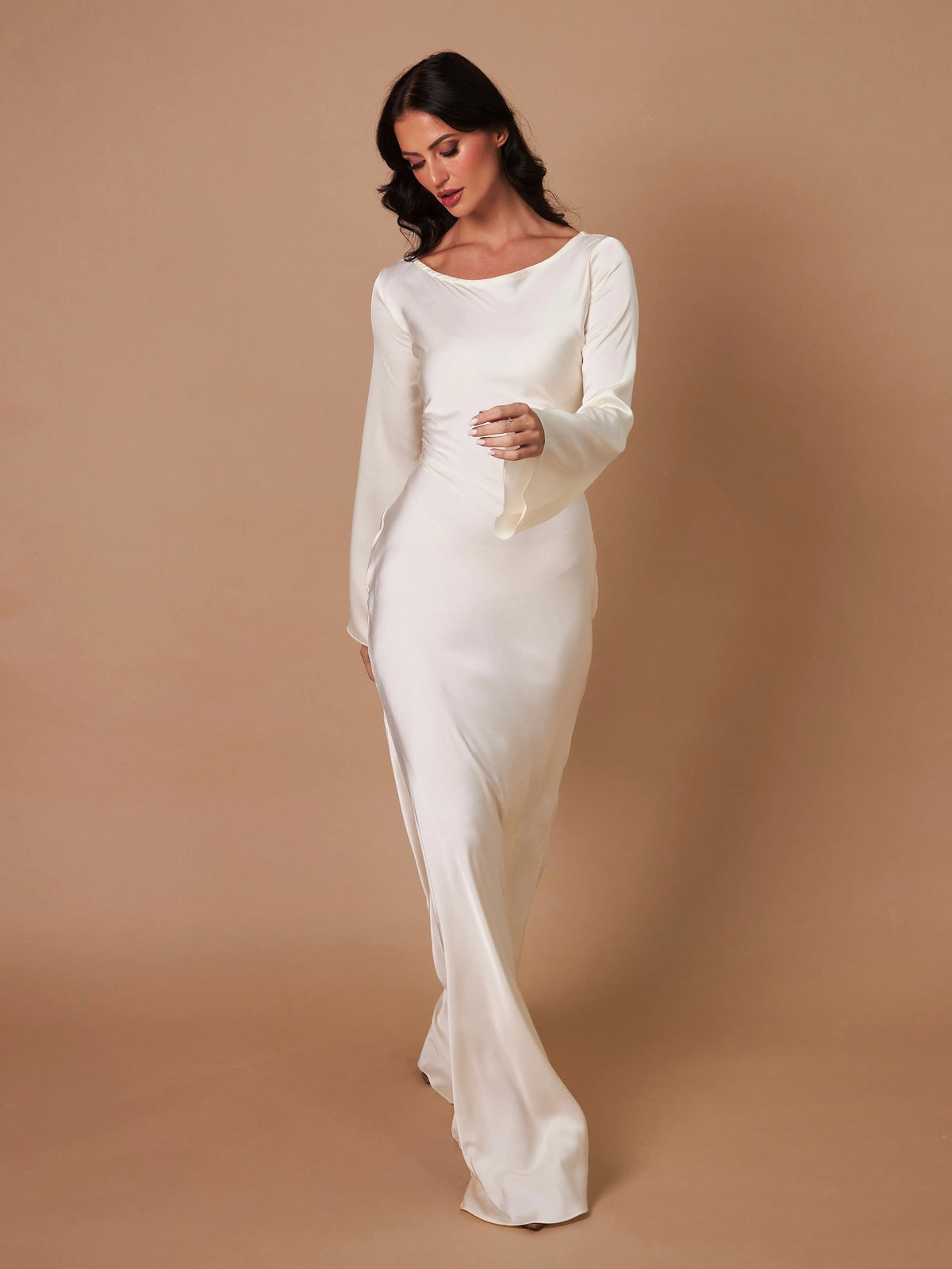 Rochie Maxi de Damă cu Mâneci Flare și Croială Fluidă | M&R - 12 - Modariox