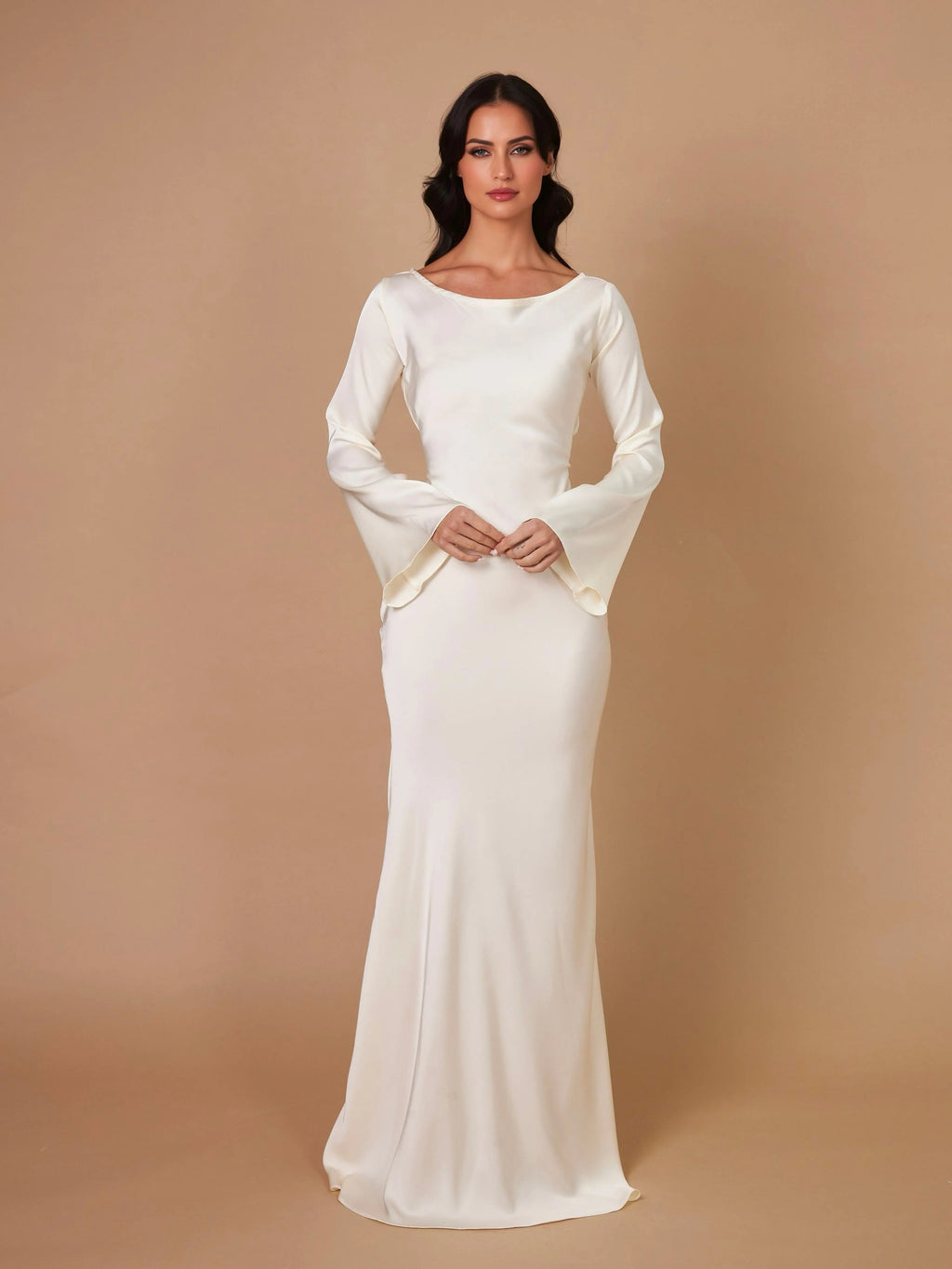 Rochie Maxi de Damă cu Mâneci Flare și Croială Fluidă | M&R - 15 - Modariox